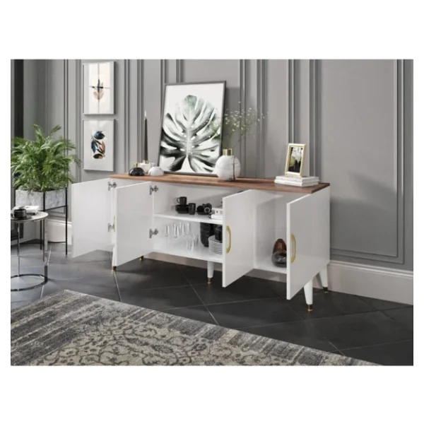 Kznmob Home Yağmur Ceviz Beyaz Modern Konsol - Görsel 6