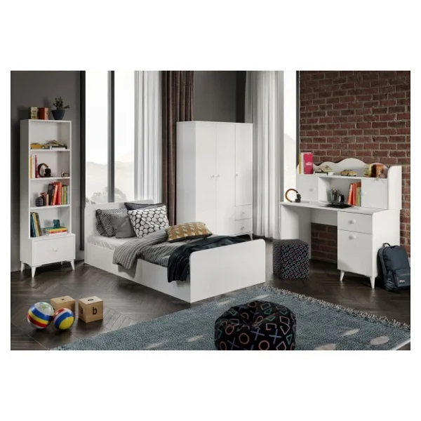Kznmob Home Akasya Modern Genç Odası Takımı Beyaz - 4 Parçalı Ve Tamamı 1. Kalite Mdf - Görsel 7