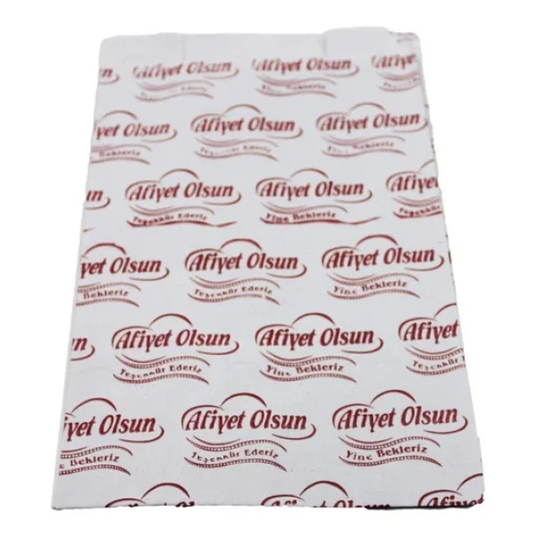 Afiyet Olsun Baskılı Körüklü Esmer Kağıt Kese Kağıdı - 12,5x28 Cm. - Ort. 185 Ad. - 1 Kg. - 5 Paket - Görsel 5