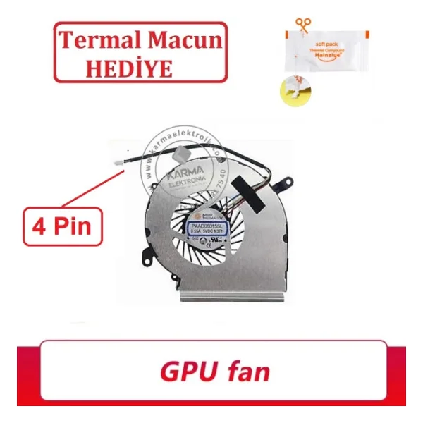 Msı Pe60 2qe-491tr, Pe60 2qe-492xtr Notebook GPU-Vga Ekran Kartı Fanı - Ver.2 (4 Pin) - Görsel 2