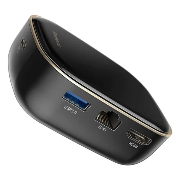 Baseus, Çok Fonksiyonlu Bilgisayar/Telefon Hub Adaptörü, Siyah, Giriş: USB Type C,Seyahat Boy - Görsel 2