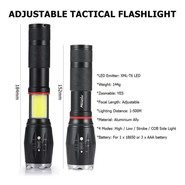 Valkyrie T6 Cob 8000 Lümen LED El Feneri - Görsel 6