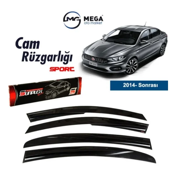 Fiat Egea 2014- Sonrasi Mugen Cam Ruzgarlik - Görsel 3