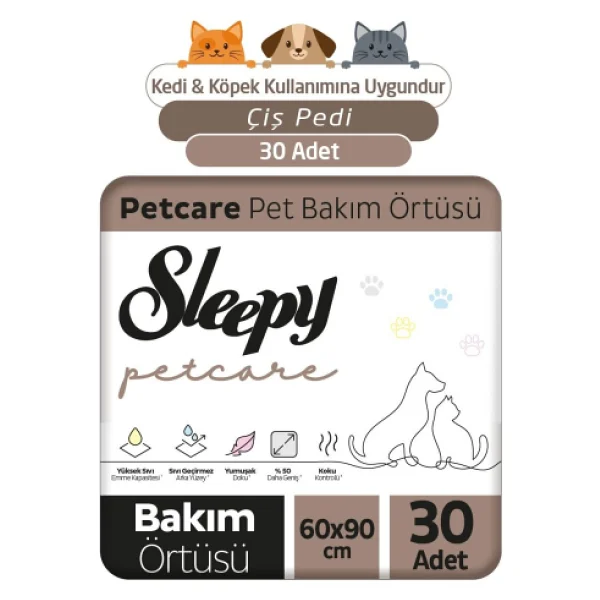 Sleepy Petcare 60x90 Cm 30'lu Pet Bakım Örtüsü - Görsel 3
