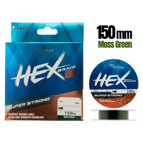 Fujin Hex Braid 8x 150 M 0.10 Mm 4.5 Kg Moss Green İp Misina - Görsel 3