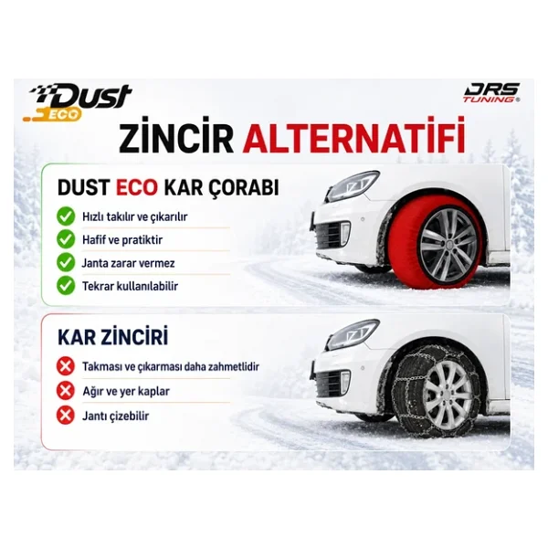 Kar Çorabı 185 55 Lastik R13 Jant Ölçülerine Uyumlu Yüksek Kalite - Görsel 5