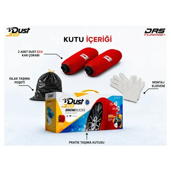 Kar Çorabı 185 55 Lastik R13 Jant Ölçülerine Uyumlu Yüksek Kalite - Görsel 4