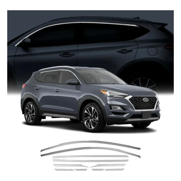 Hyundai Tucson Uyumlu 2015 2020 Cam Üst Çıtası Krom Parça - Görsel 3