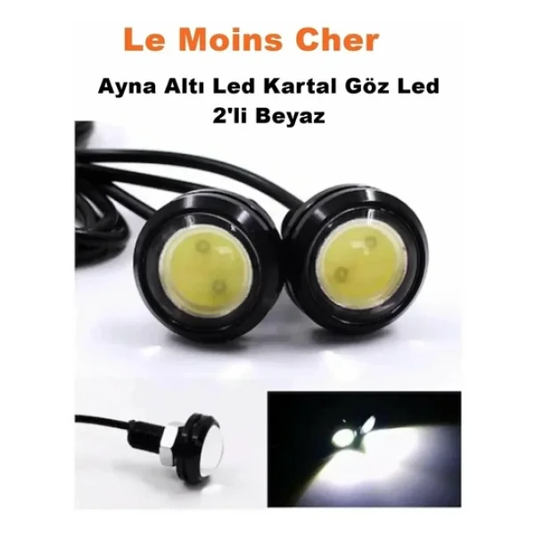 Ayna Altı Uyumlu LED Kartal Göz LED 2'li Beyaz LED Aynı Gün Kargo - Görsel 2