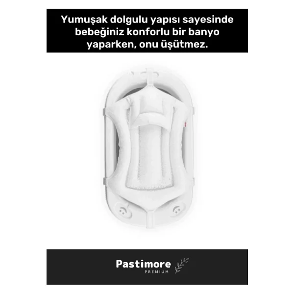 Premium Ultra Lüx Tüm Küvetlerle Uyumlu Köpük Dolgulu Kafa Yastıklı Bebek Banyo Filesi - Görsel 3