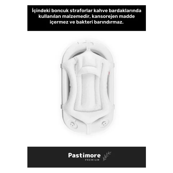 Premium Ultra Lüx Tüm Küvetlerle Uyumlu Köpük Dolgulu Kafa Yastıklı Bebek Banyo Filesi - Görsel 4