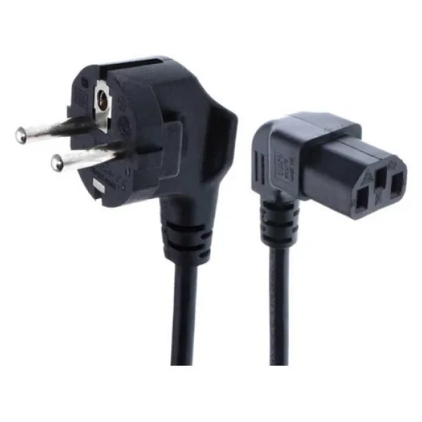 C13 Power Kablo - 90 Derece L Uc - Dik Acili - Standart Power Kablosu - 1.8 Mt - Görsel 4