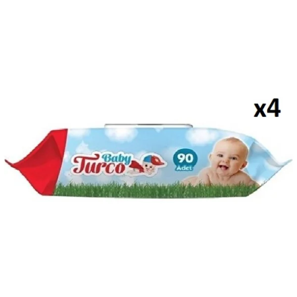 Baby Turco Klasik 90 Yaprak 4'lü Paket Islak Havlu Mendil - Görsel 3