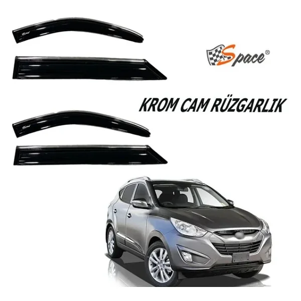 Krom Cam Rüzgarlığı Hyundai Ix35 2010-2017/ Caru412 - Görsel 3