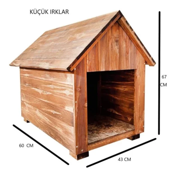 Küçük Irk Köpekler Için Doğal Ahşap Kulübe Dış Mekan Köpek Evi Kedi Evi - Görsel 4