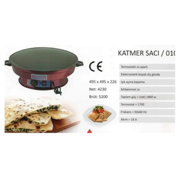 Uğur Katmer Sac Termostatlı Gözleme Yufka Sacı 2200w Normal Boy - Görsel 6