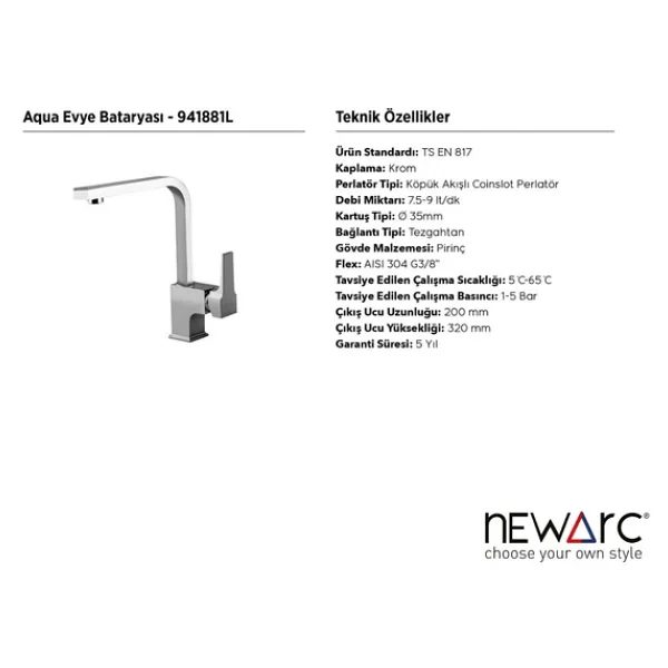 Newarc Aqua Mutfak Bataryası - Görsel 3