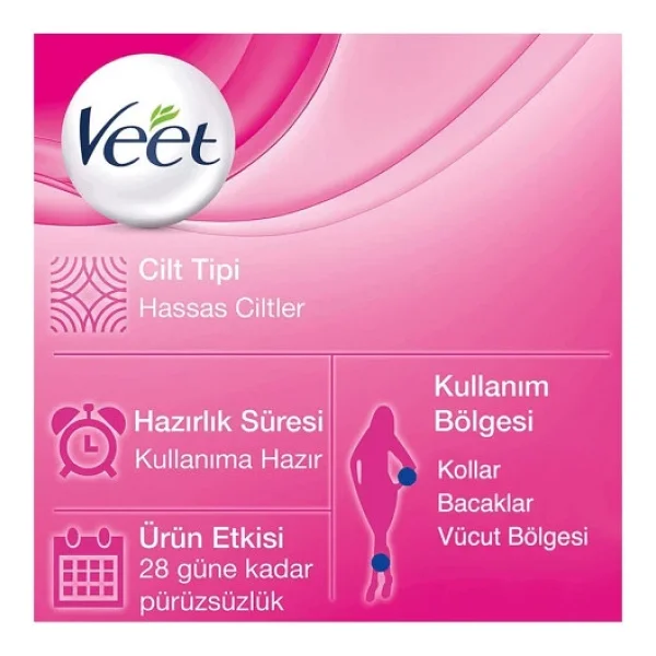 Veet Pure Hipoalerjenik Sir Agda Bandi Hassas Ciltler Bacak Ve Vucut Bolgesi 40li X 4 Adet - Görsel 3