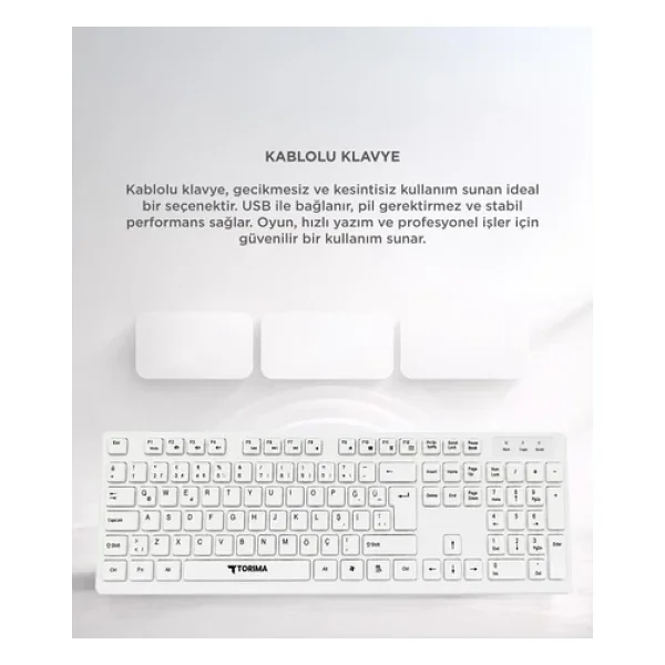 Torima Tk-02 Beyaz Q Kablolu Klavye - Görsel 6