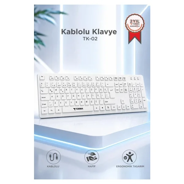 Torima Tk-02 Beyaz Q Kablolu Klavye - Görsel 5