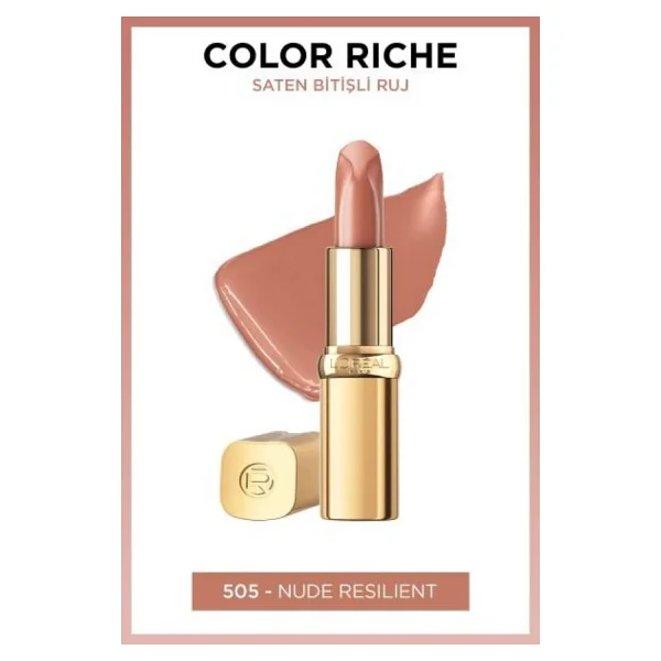 L'oreal Paris Color Riche Saten Bitişli 505 Nude Resilient Stick Ruj - Görsel 2