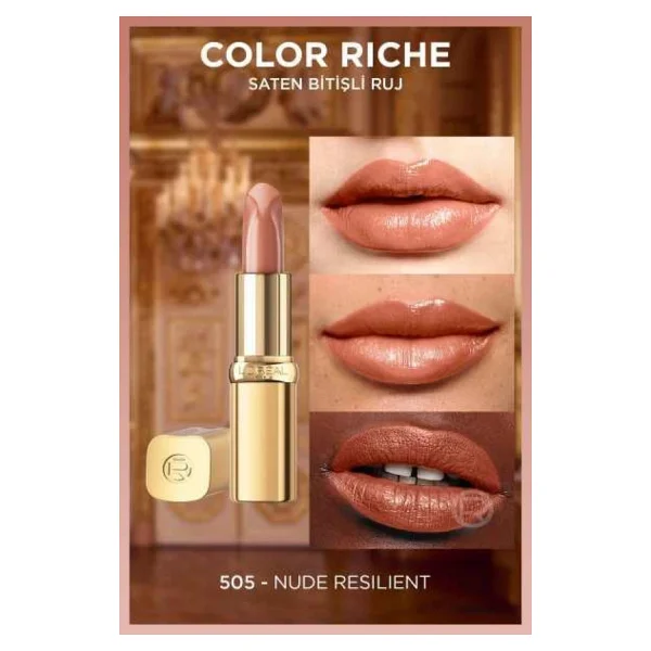 L'oreal Paris Color Riche Saten Bitişli 505 Nude Resilient Stick Ruj - Görsel 4