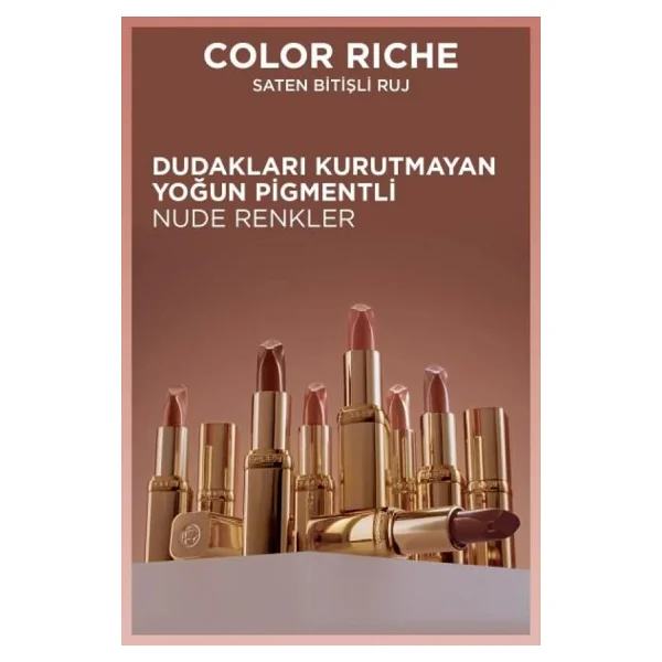 L'oreal Paris Color Riche Saten Bitişli 505 Nude Resilient Stick Ruj - Görsel 5