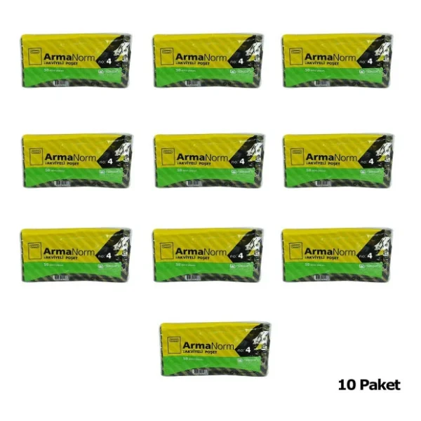Naksan Takviyeli İnce Desenli Çizgili Siyah Çanta Poşet Torba - 40x50 Cm. - 50 Adetlik 10 Paket - Görsel 4