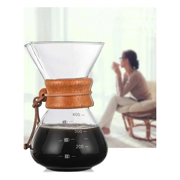 Nurgaz 400 Ml Cam Filtre Kahve Demleme Seti - Görsel 5