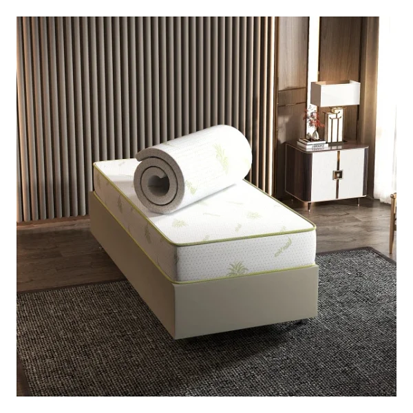 Mobpazar Yatak Pedi, Kuş Tüy Süngerli, Full Ortopedik Aloevera Yatak Pedi, 100x190 Cm - Görsel 4