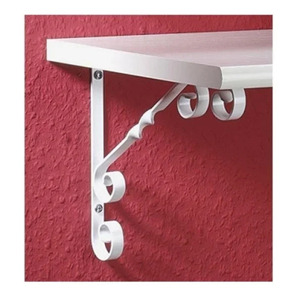 2 Adet Burgulu 15 X 15 Cm Dekoratif Raf Altı Ayağı Konsol Beyaz - Görsel 3