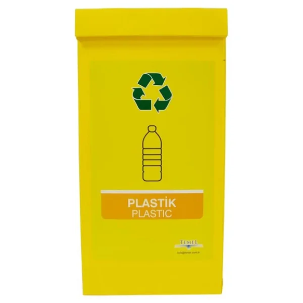 Geri Dönüşüm Kutusu - Sıfır Atık Kutusu Sarı (Plastik) - Görsel 2