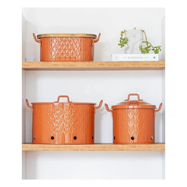 The Mia 30x30x30 Cm Terracotta Patates Soğan Kabı - Görsel 7