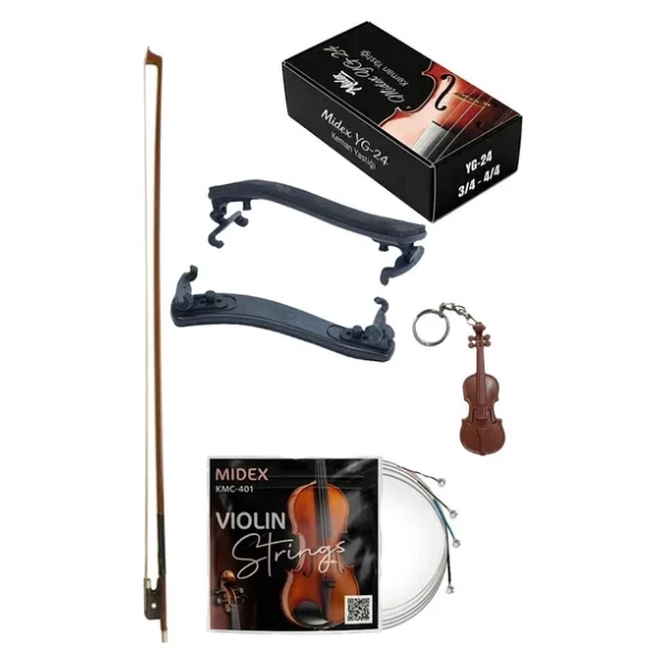 Midex Yg-24kyt Çocuk Kemanı Yastığı Yayı Ve Teli (1/4 Ve 1/2 Uyumlu) - Görsel 4