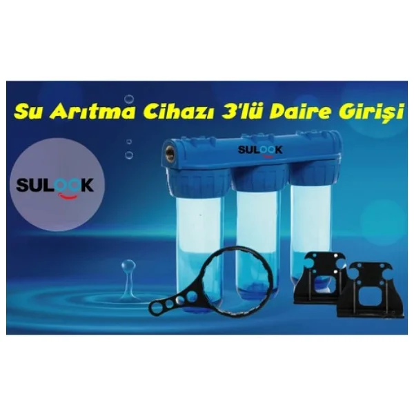 Sulook Bina-Şebeke-Daire Giriş Su Arıtma Cihazı 3'lü 10 Inch(Boş) Mavi - Görsel 3