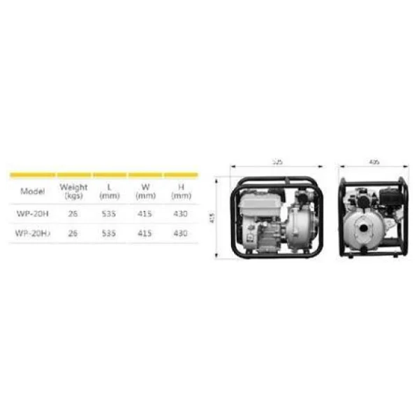 Garden Pro Wp-20h 7 Hp Yüksek Basınçlı Benzinli Su Motoru - Görsel 6