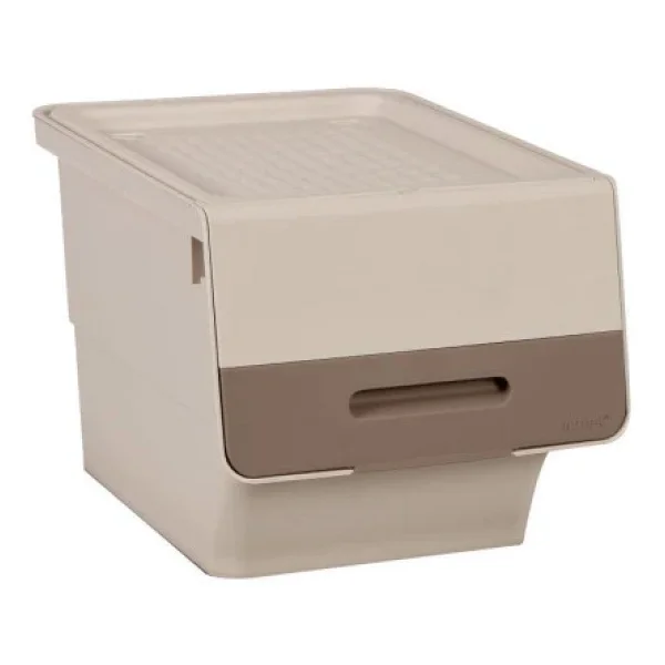 Motek Patateslik Soğanlık Tekerlekli Organizer Çok Amaçlı Saklama Kutusu 1x33 Lt Açık Kahve+Krem - Görsel 2