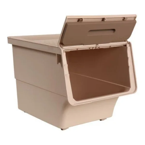 Motek Patateslik Soğanlık Tekerlekli Organizer Çok Amaçlı Saklama Kutusu 1x33 Lt Açık Kahve+Krem - Görsel 3