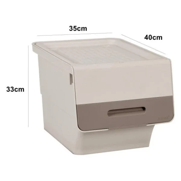 Motek Patateslik Soğanlık Tekerlekli Organizer Çok Amaçlı Saklama Kutusu 1x33 Lt Açık Kahve+Krem - Görsel 7