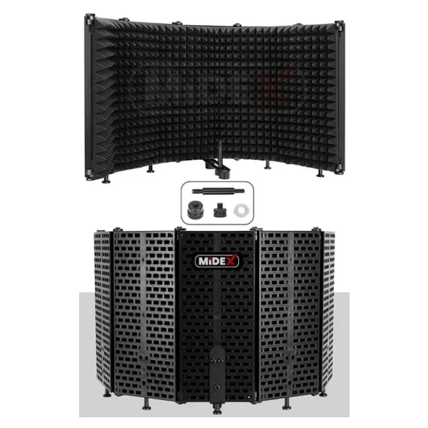 Midex Pf-43 5 Bölümlü Ayaklı Mikrofon Ses Yalıtım İzolasyon Paneli - Görsel 5