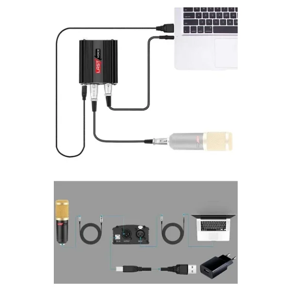 Lastvoice Ph-1000sx +48v USB Phantom Power Ses Kartı (Xlr Kablo 7.1 Kart 3.5 Mm Jack Kablo Adaptör) - Görsel 5