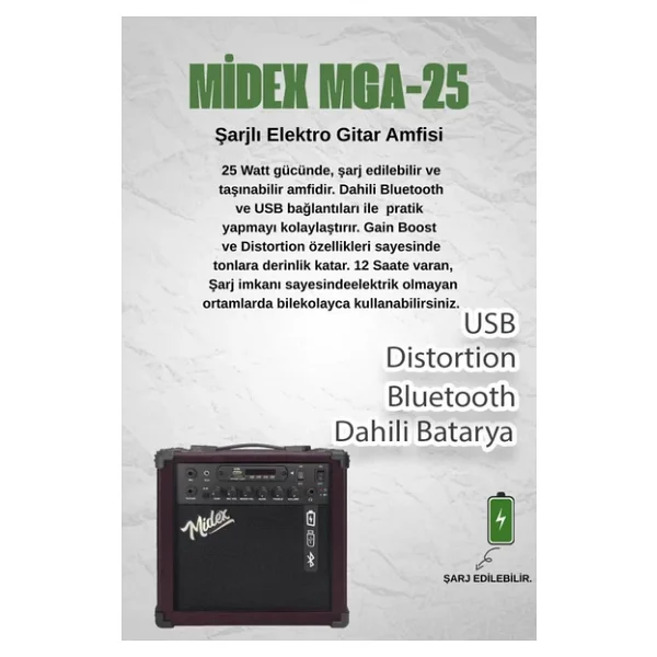Midex Rcz-606rd-Amp Elektro Keman Ve Şarjlı Anfi Seti - Görsel 3