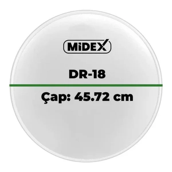 Midex Dr-18wh Beyaz Renk 18 İnç Bas Kick Bateri Davul Derisi Drumhead 18'' İnch (45.72 Cm) - Görsel 7