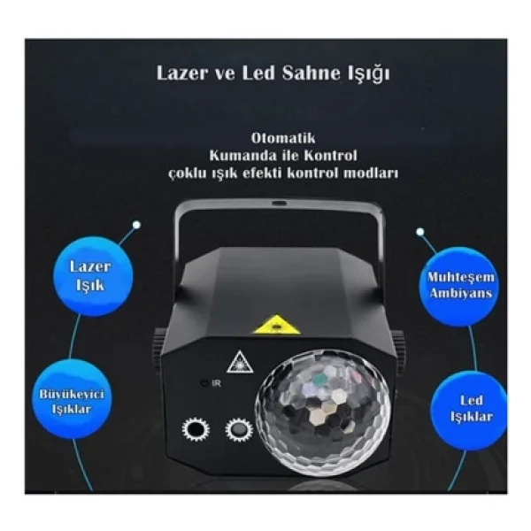 Quenlite Qd-16 RGB 16 Çeşit Desen Sahne LED Ve Lazer Işık - Görsel 4