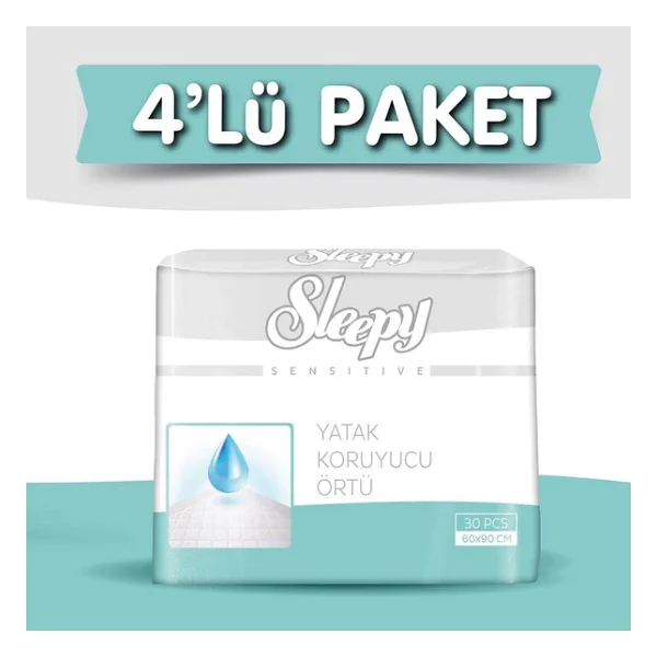 Sleepy Sensitive 60x90 Cm 30 Adet 4'lü Paket Yatak Koruyucu Örtü - Görsel 3