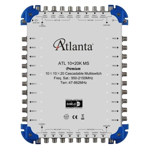 Atlanta 10/20 10x20 Santral Merkezi Sistem Multiswitch ( Sonlu / Karasal Aktif ) + Adaptör - Görsel 3