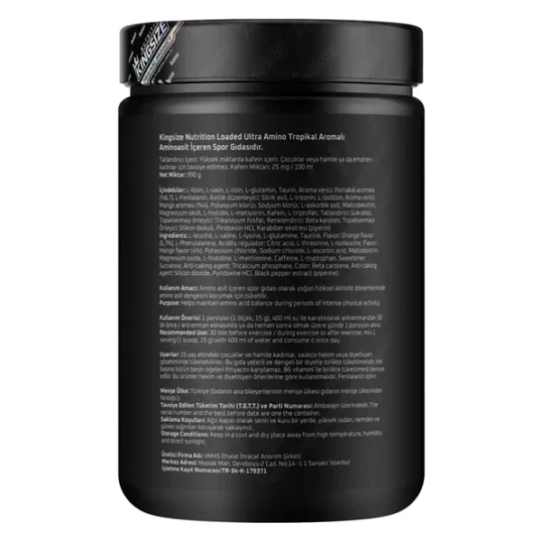 Kingsize Nutrition Loaded Ultra Amino 990 Gr - Görsel 7