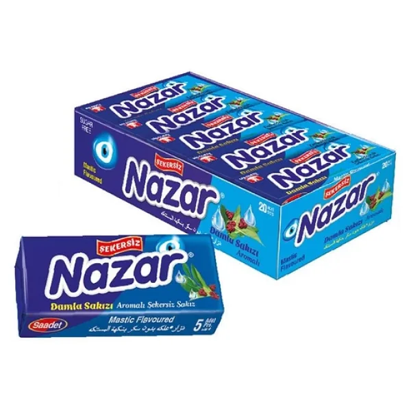 Nazar Damla Sakızlı 5'li 20 Adet Şekersiz Sakız - Görsel 8