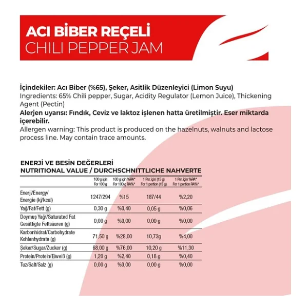 Antalya Reçelcisi Gurme Serisi 290 Gr Acı Biber Reçeli - Görsel 4