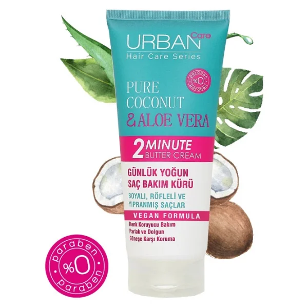 Urban Care Pure Coconut&Aloe Vera Boyalı Saçlara Özel Renk Koruyucu Yoğun Saç Maskesi-250ml-Vegan - Görsel 3